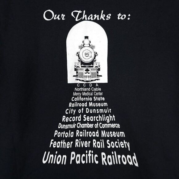 Vintage Railroad Days T Shirt Mens Size Medium Black Y2K 2005 Dunsmuir Train - Picture 4 of 6